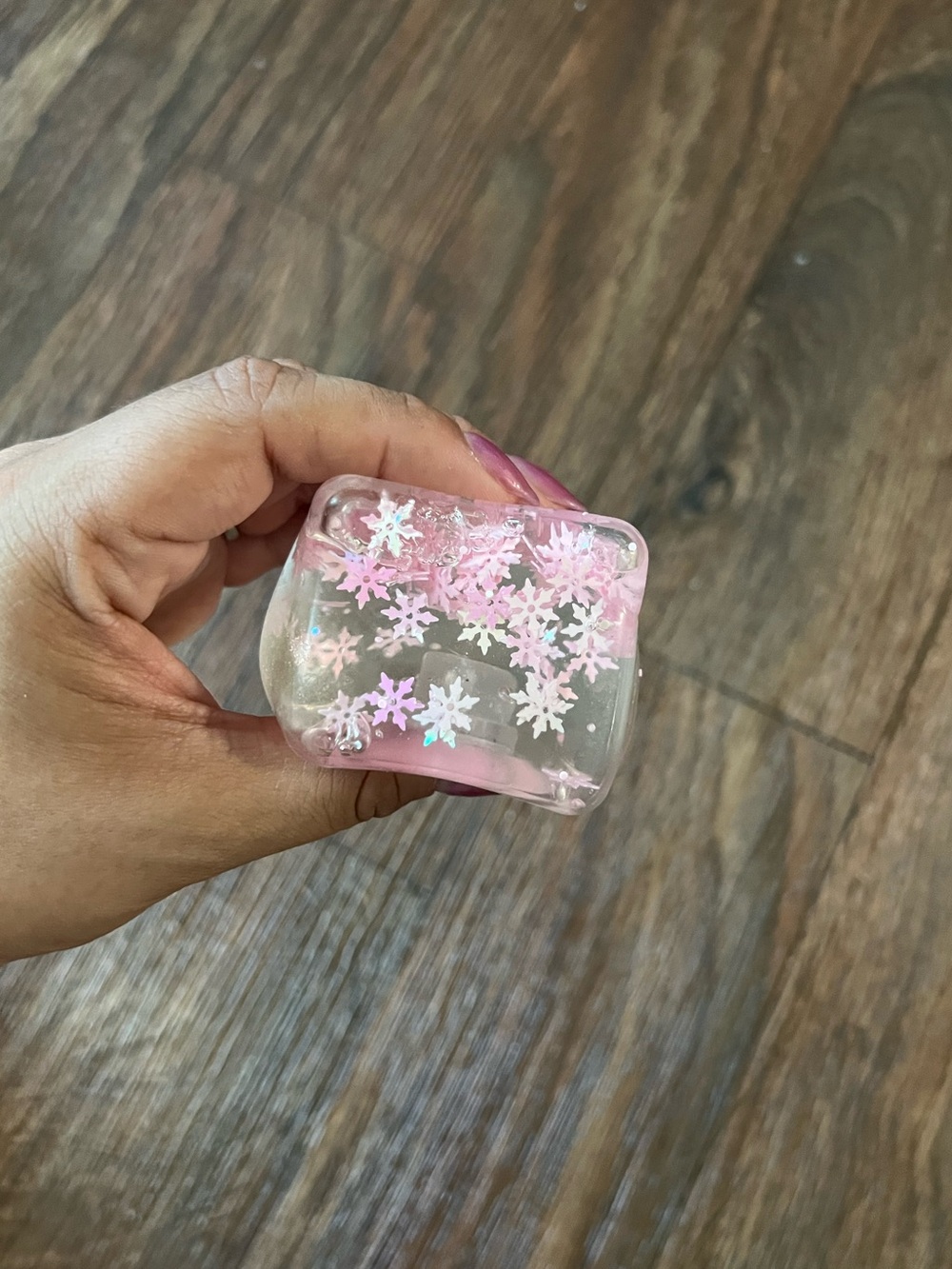🩷Rose Pink Snowflake Glitter Squeeze Ball Fidget Toy 🩷